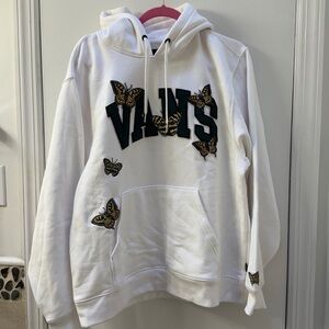Vans White Hoodie with Butterfly Accents